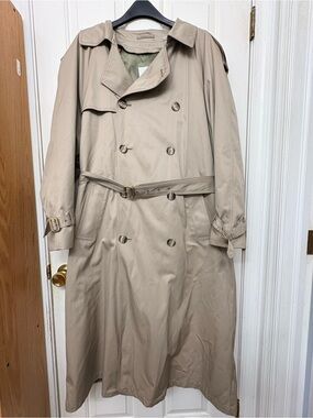 London Fog Beige Double-Breasted Trench Coat